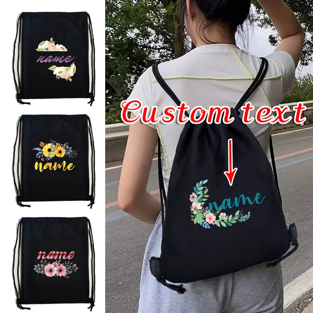 

Customized Name Portable Fashion Drawstring Backpack Large Capacity Traveling Storage Bag Lightweight Hiking Camping Backpack