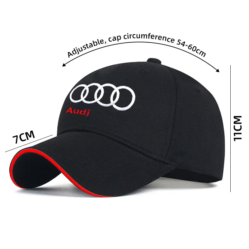 Car Duck Tongue Cap For AUDI A3 A4 A5 A7 A8 3D Hat Car MOTO GP Racing F1 Baseball Cap Hat Adjustable Casual Trucket Hat hip hop