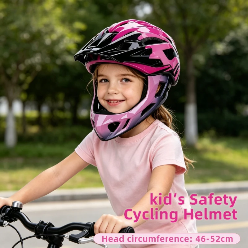 Casco de Ciclismo para Niños, Casco de Bicicleta de Montaña PC+EPS, Casco Integral para Motocross, Scooter, Ciclismo, Cascos MTB con Accesorios Desmontables