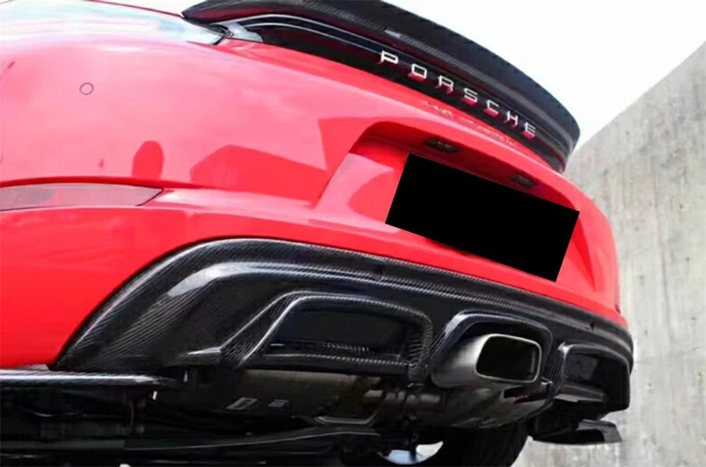 

True Carbon Fiber A-style Rear Lip Diffuser Body Kit for Porsche 718 Cayman Boxster
