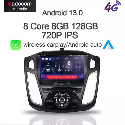 720P 9" PX6 TDA7851 Android 13.0 8 Core 4GB RAM Car DVD Player GPS map RDS autoradio 4G car radio 5.0 For Ford Focus 2012 - 2018