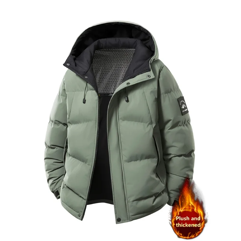 

2025New Large Size Men's Cotton-Padded Jacket Stand Collar Thickened Warm Loose Large Size Youth Cotton-Padded Jacket Men's Cott