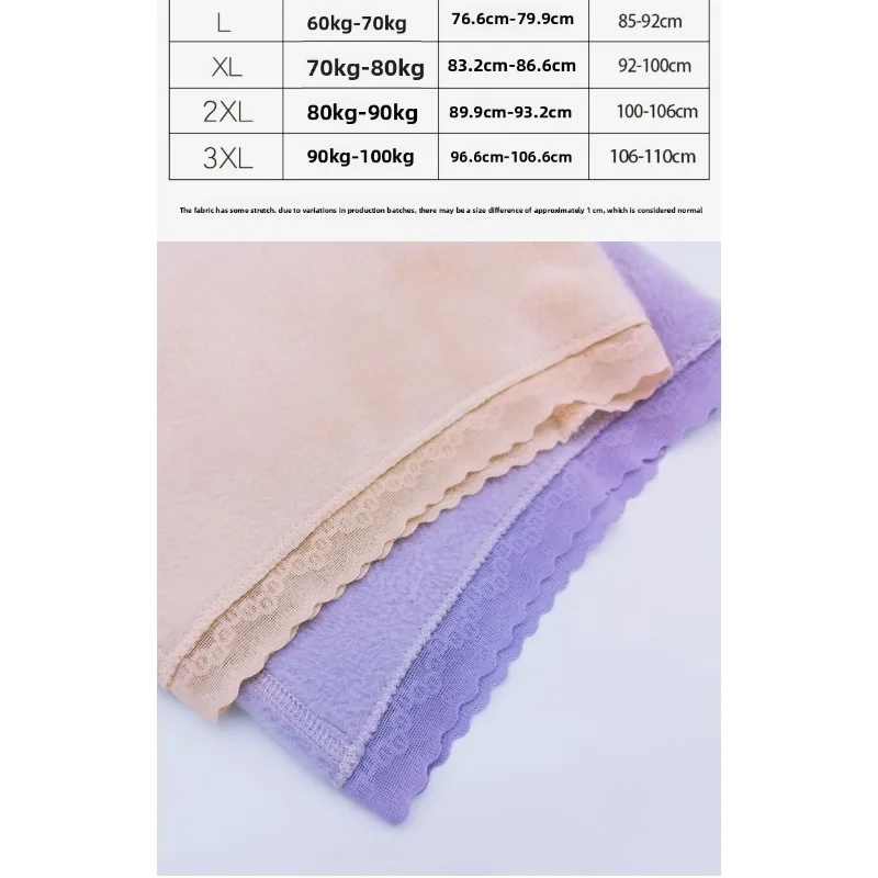 Picture 3: Women Winter Thermal Shorts Front Back Fleece Lined Thickened Warm Long Extended Plus Size Skin Tone Color Daily Wear Underwear