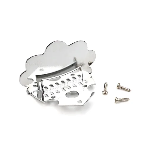 Imagen 1 del producto 1 pieza trasera de mandolina plateada de 8 cuerdas: diseño triangular de metal, pieza de repuesto duradera y elegante para un rendimiento mejorado