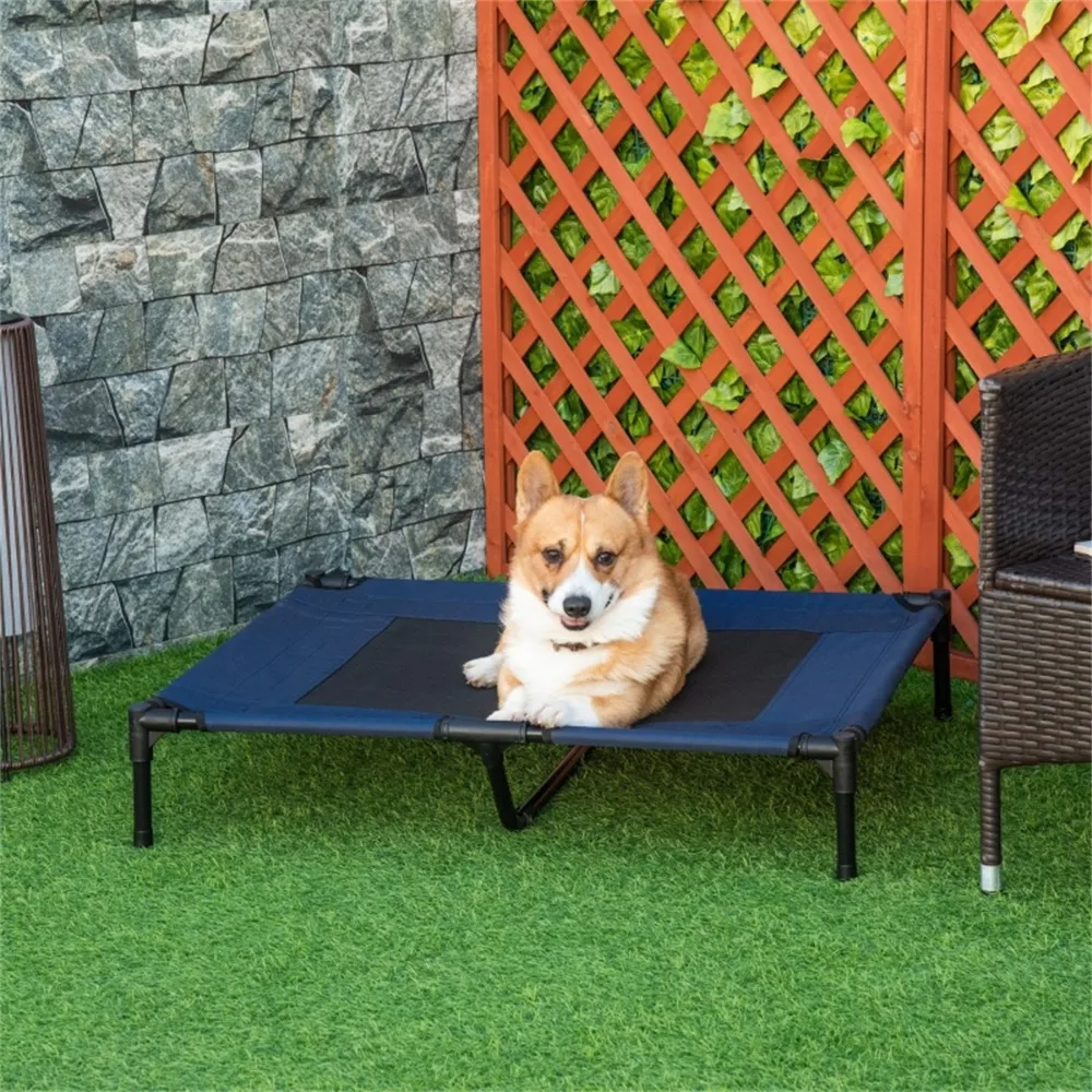 Pet Bed Elevated to protect your pet from wet ground Easy to clean with soap and water