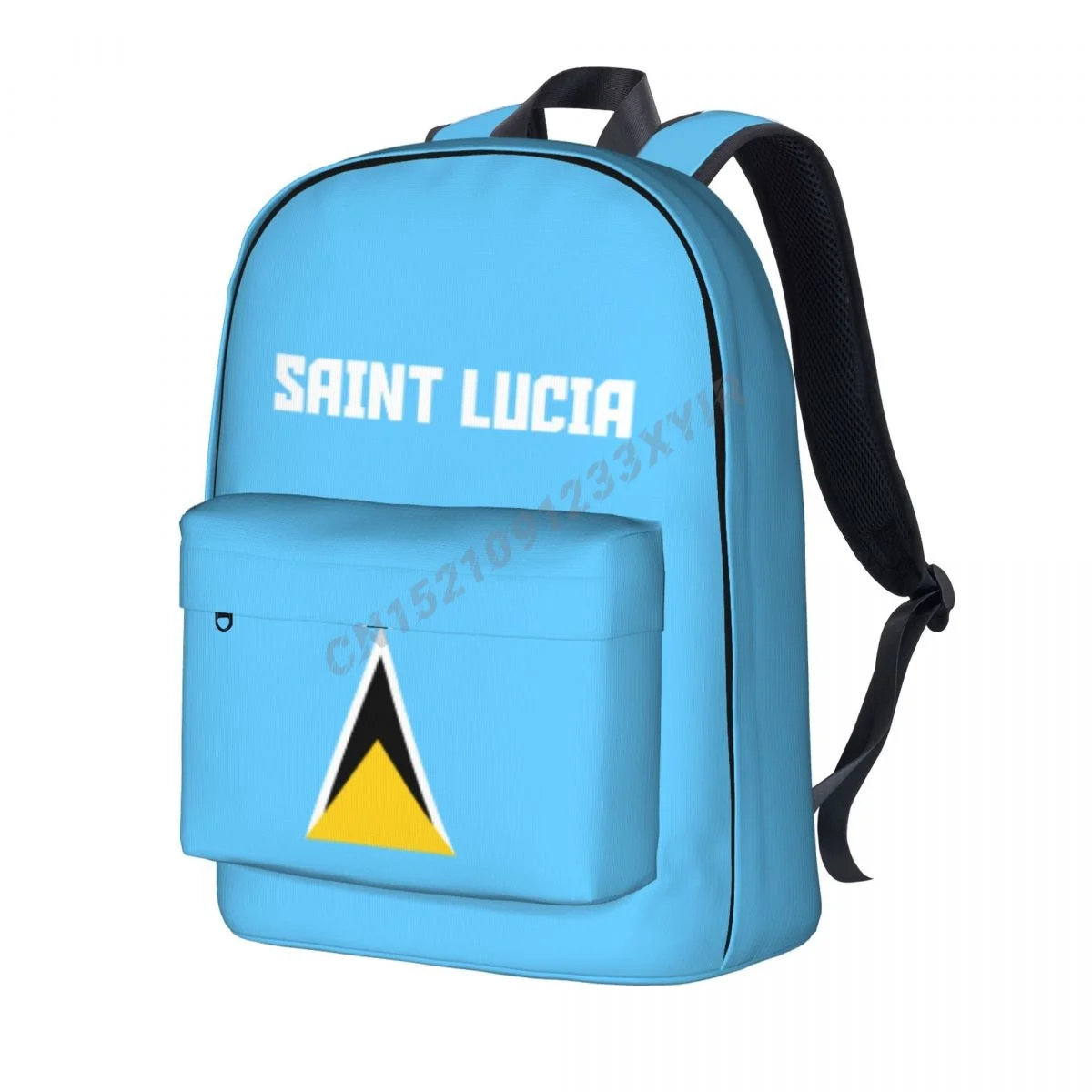Unisex Backpack Saint Lucia Flag Stitch Schoolbag Messenger Bag Case Laptop Travel Bag Mochila Gift