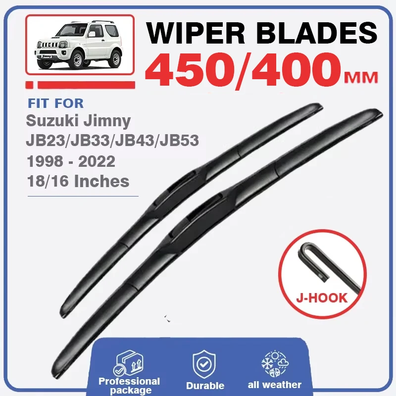 Front Rear Wiper Blades Set Kit For Suzuki Jimny MK3 JB23 JB33 JB43 JB53 1998 - 2018 Windshield Windscreen Window 18