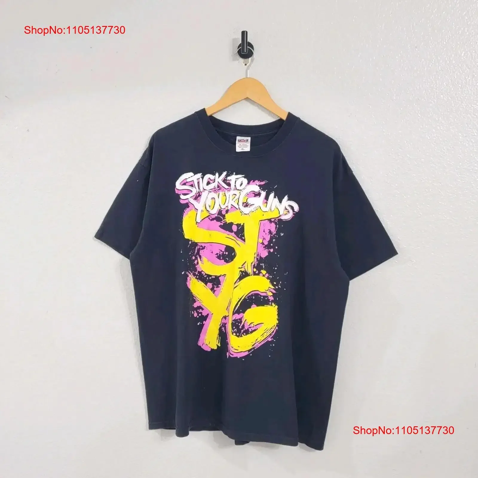 

Stick To Your Guns Hardcore Punk Band T Shirt Men's Size XL Black Rare Emo vintage Washed fashion Top For Everyday Wear