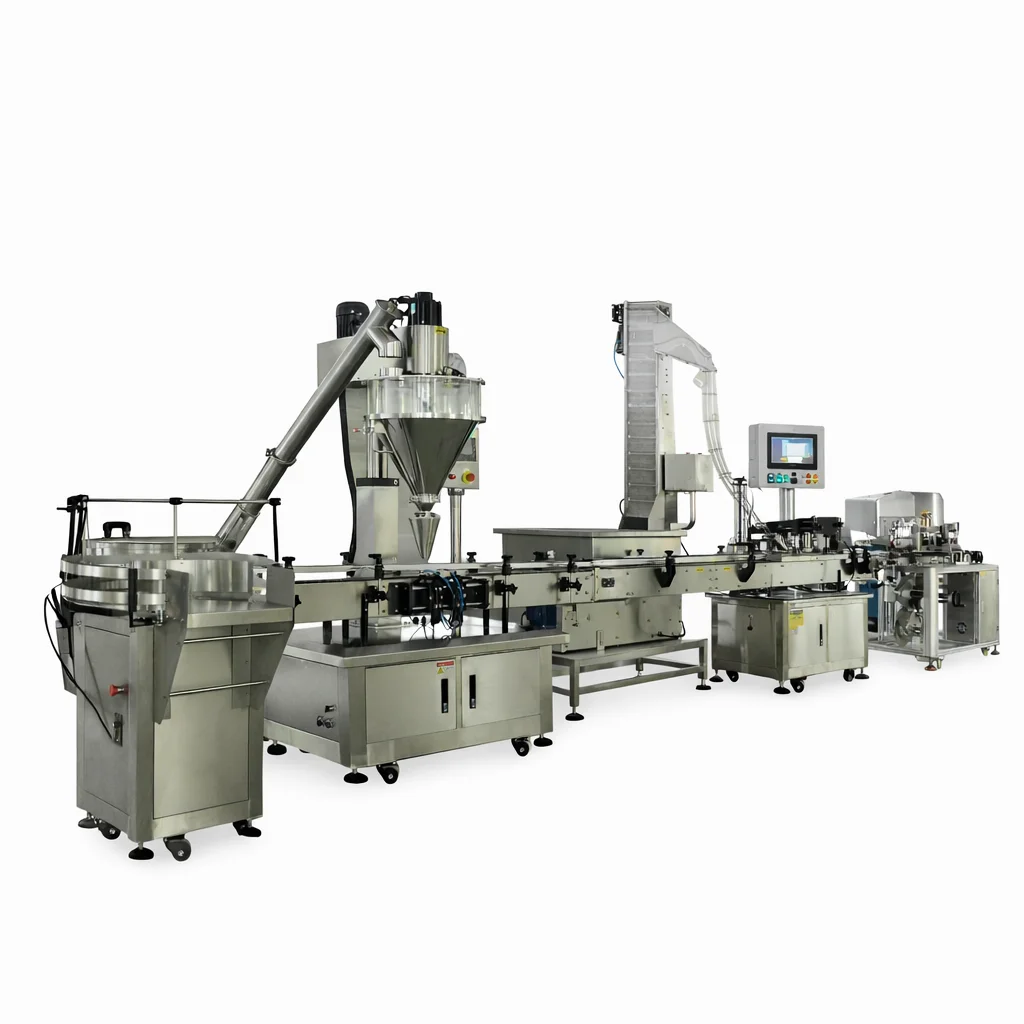 Hot Sales Automatic Spice Powder Jar Filling Line Red Chili Turmeric Pepper Rosemary Powder Bottle Filling Capping Machine