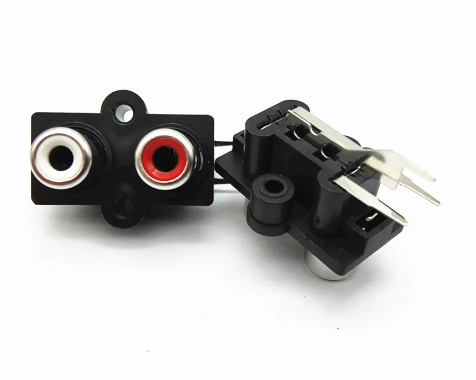 Enchufe de 2 vías RCA para Audio y vídeo, conector de salida de entrada y Vídeo de cobre hembra, 50 piezas, 2 pines, RCA2-9