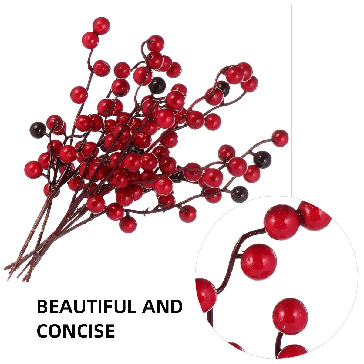 

6Pcs Simulation Red Berries String for Christmas Tree Centerpieces Wedding Party Holiday Decorations Artificial Berries
