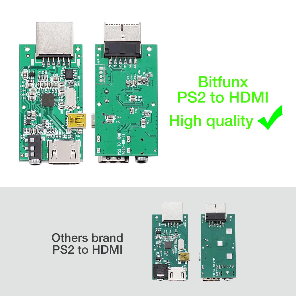 Bitfunx PS2 to HDMI-compatible Converter Video Audio Adaptor with USB Cable for SONY Playstation 2 PS2 PS3