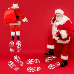 6pcs/set Santa Claus Footprint Snowflake Stencil Christmas Painting Template Scrapbook Coloring Embossing Album Xmas Decoration