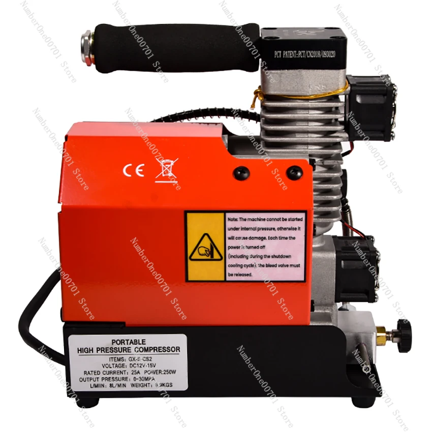 GX-CS2 30Mpa 300Bar 4500Psi 12V PCP Air Compressor 12V Portable High Pressure Pump for Diving Scuba Tank Car Pump Output 12L/min