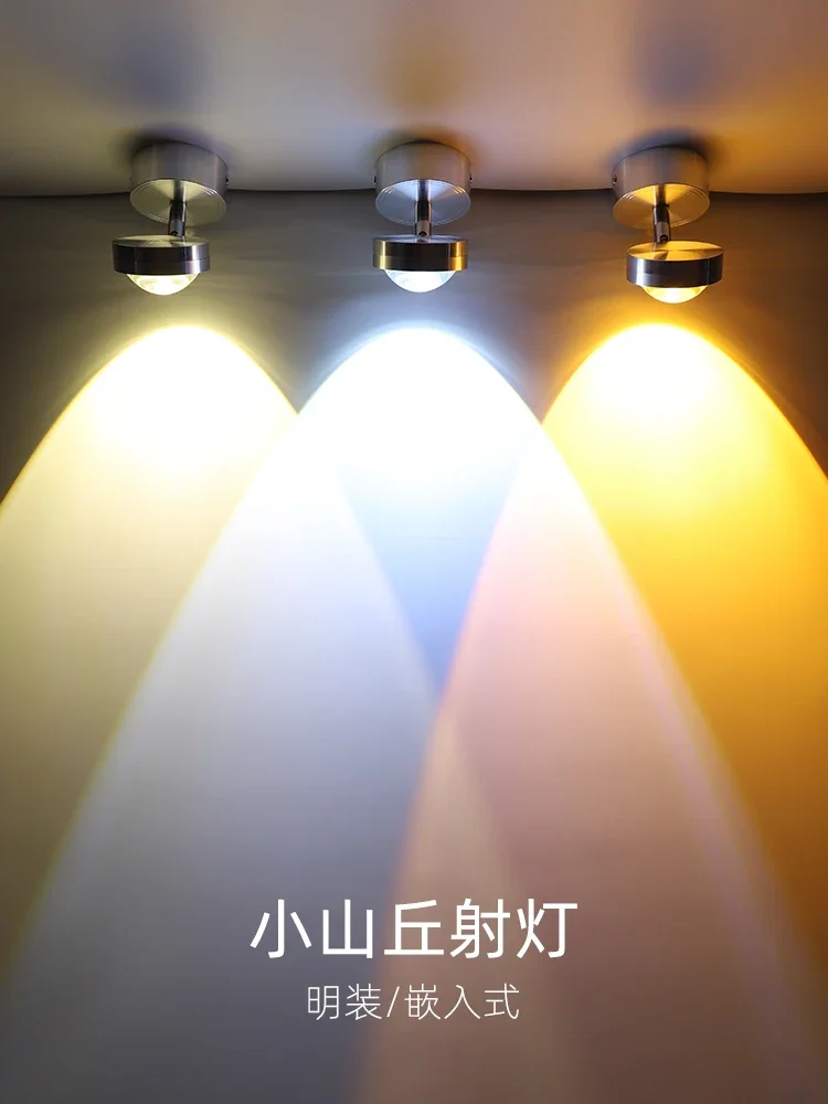 

Surface mounted spotlight led ceiling light adjustable angle, ceiling living room spotlight embedded hill entrance background