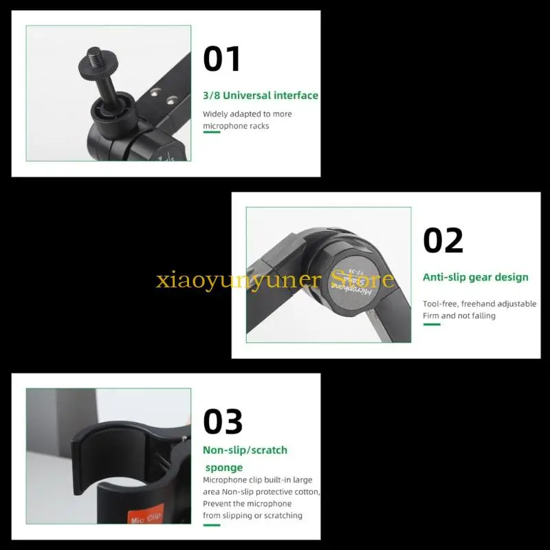 P9JB Quick Setups Lightweight Overhead Microphone Mount Stand Holder For Studio Recording And Video Broadcasting