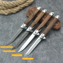 Multi-purpose Outdoor Camping Quick Open Pocket Knife Stainless Steel Carry High Hardness Damascus Pattern Folding Knife