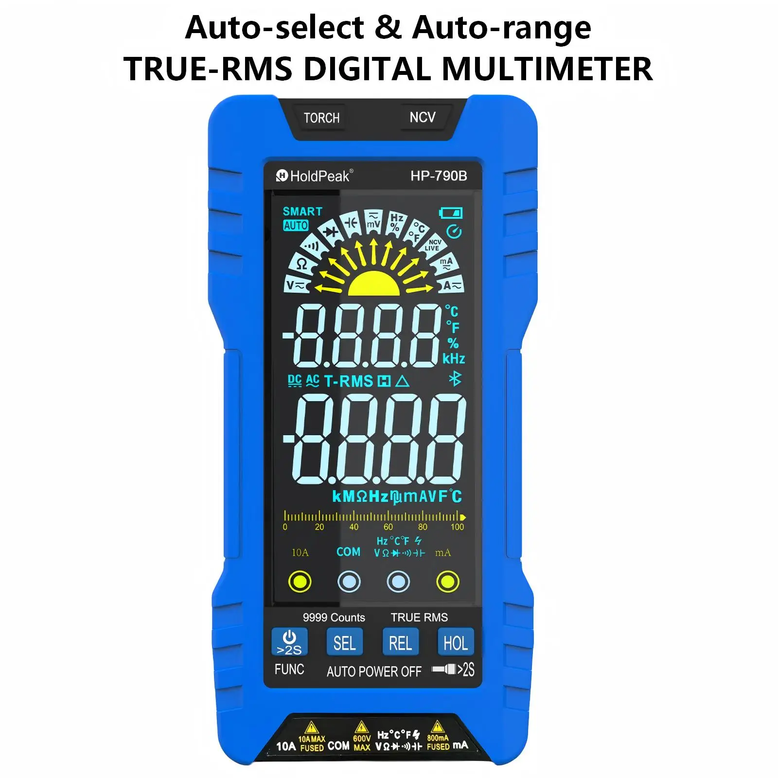 6000 Counts 600V AC/DC 10A Current Auto-Ranging True-RMS Digital Multimeter with NCV&Live Wire,Ideal for Elec Testing&Repairs