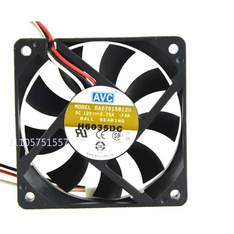 for AVC DA07015B12U 12V 0.70A 70mm Double Ball Bearing CPU Fan