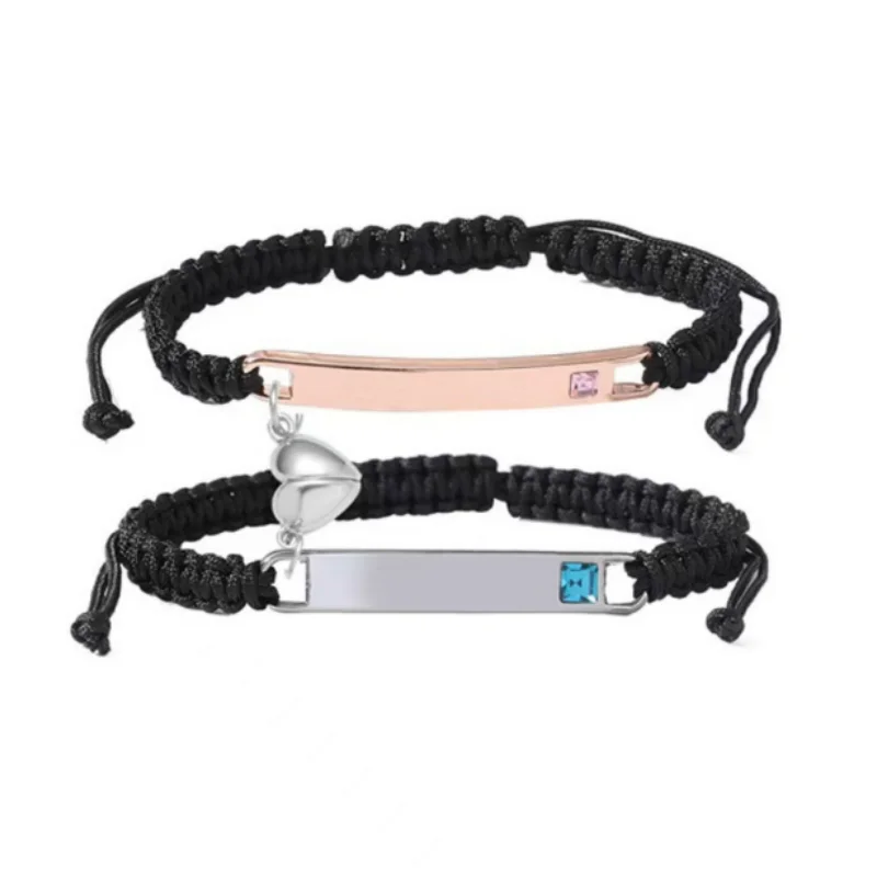 سوار الزوجين له الملكة لها الملك أحبك أكثر/الأكثر سوار مضفر من سبائك الزنك لتزيين الحفلات والارتداء اليومي هدية عيد ميلاد #6