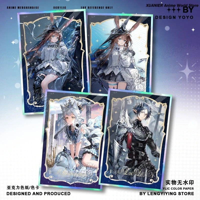 

Amiya Rosmontis Zuo Le Arknights Peripheral Acrylic Signature Card Decoration Game Laser Double Flash Colored Paper Ornament