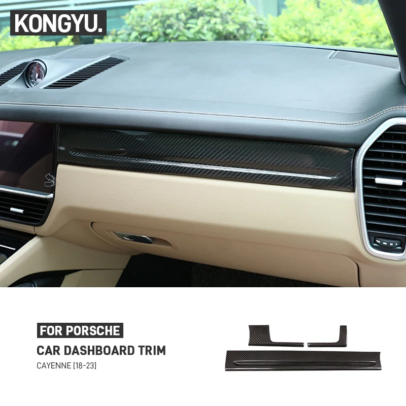 

Для Porsche Cayenne 2018-2023: Декоративная накладка на центральную панель приборов из настоящего карбона, аксессуары-наклейки