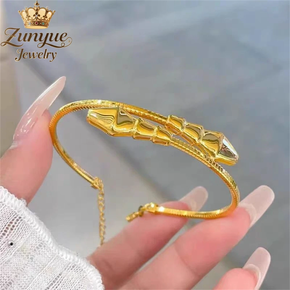 

High-End Sand Gold Spirit Snake Bracelet Luxury Quality Jewelry Handicraft Fashion Jewelry Exquisite Elegant Charms Popular Gift