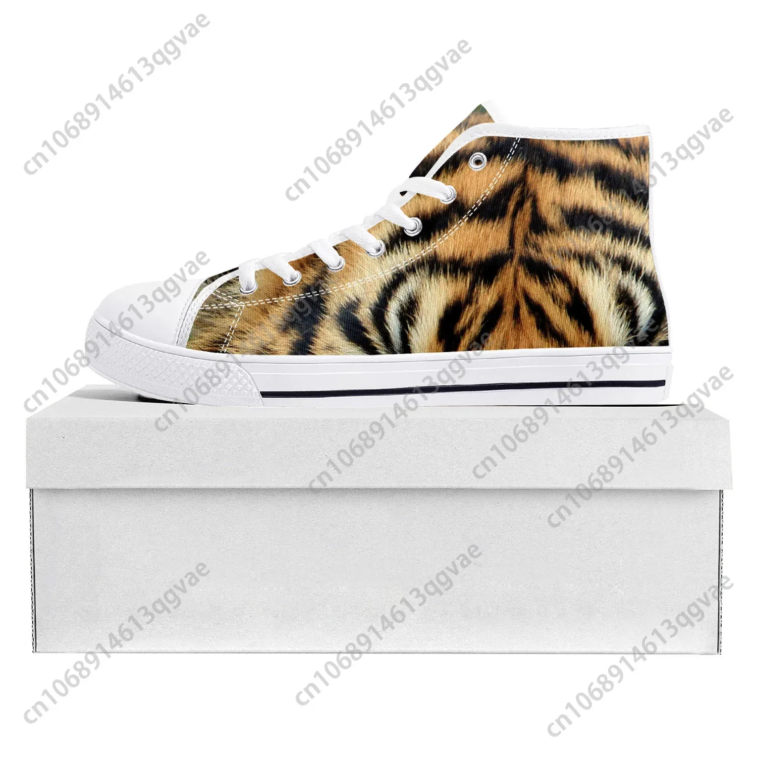 Tiger Stripe 3D Print High Top High Quality Sneakers Mens Womens Teenager Canvas Sneaker Tide Printed Causal Couple Custom Shoe