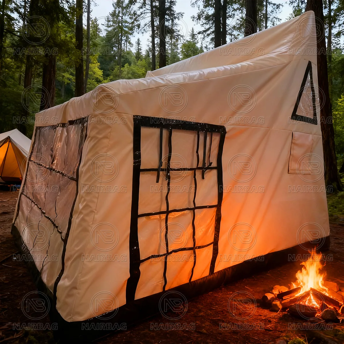 خيمة هواء للتخييم عالية الجودة PVC 4 الموسم في الهواء الطلق مقاوم للماء المحمولة خيام التخييم القابلة للنفخ مع مضخة هواء