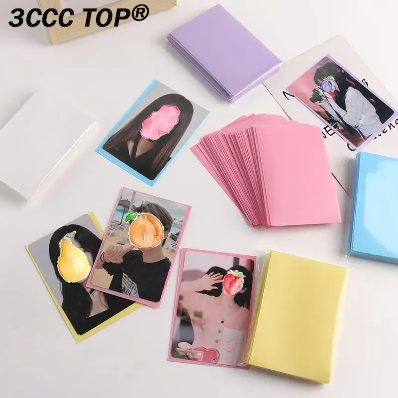 50Pcs/lot Ice Cream Color Card Bag Photocard Sleeves Idol Photo Cards Protective Storage Bag PP Frosted Card Film