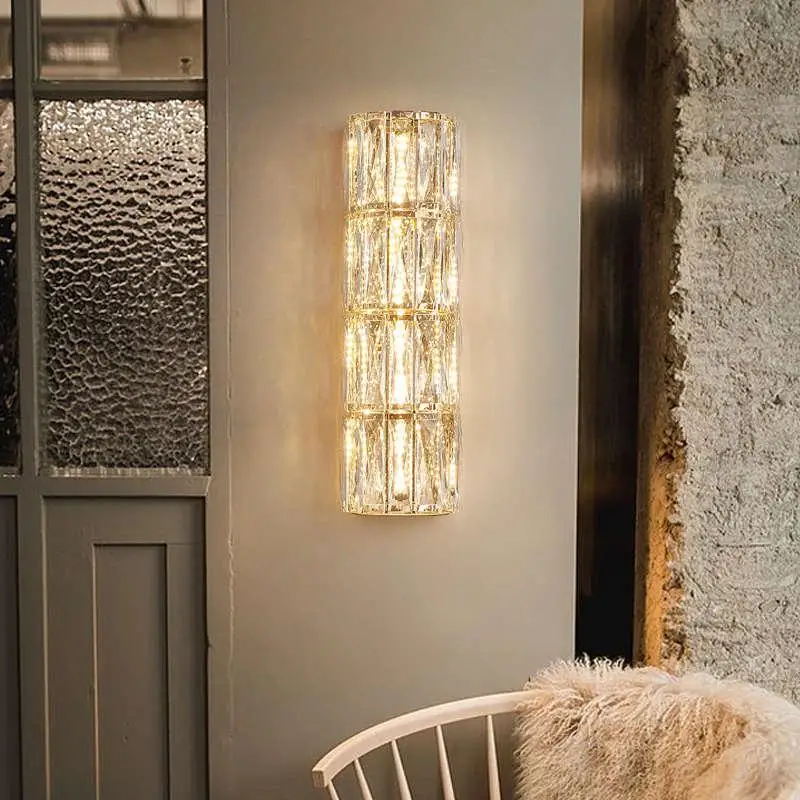 Modern Luxurious K9 Crystal Wall Lamp for Living Room TV Background Bedroom Hallway Porch Aisle Home Decor LED Ambient Lighting