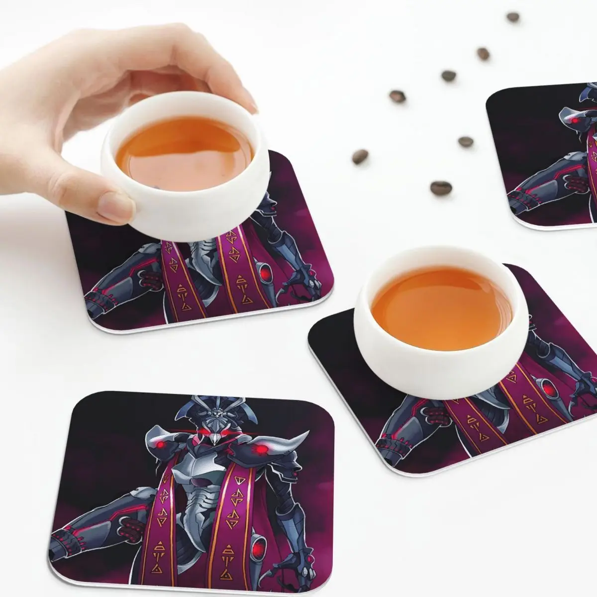 Gift For Men Copie De Samus Aran Metroid Samus Aran Coasters Kitchen   Insulation Cup Coffee Mats  Tableware Pads Set of 4