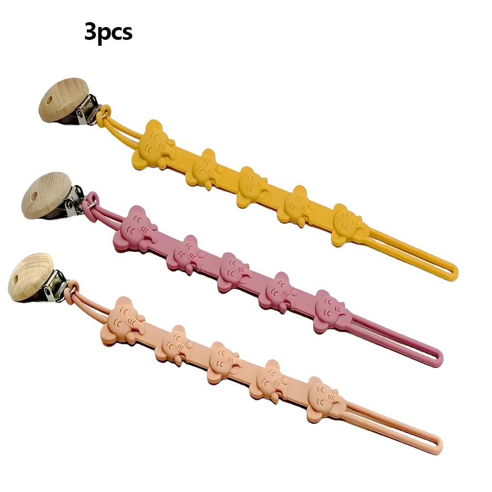 Silicone Pacifier Clip Cartoon Soother Pacifier Chain Anti-Loss Anti-Fall Baby Dummy Pacifier Just Teething Baby Daily Anti-Loss