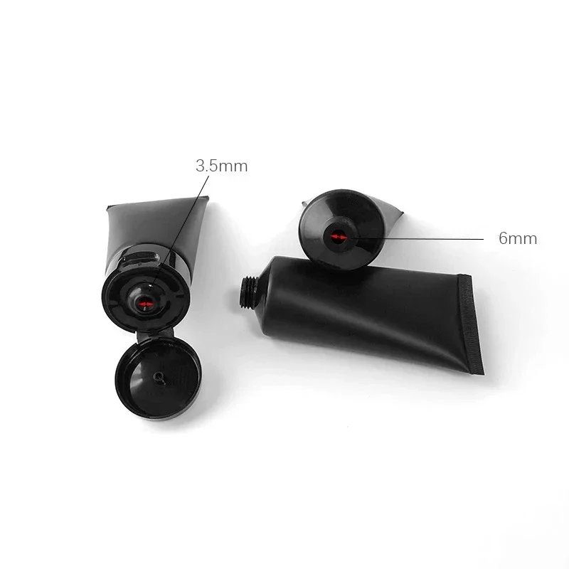 5Pcs 50ml Matte Black Plastic Squeeze Bottles Empty Cosmetics Container Makeup Cream Lotion Travel Packaging Tube Wholesale