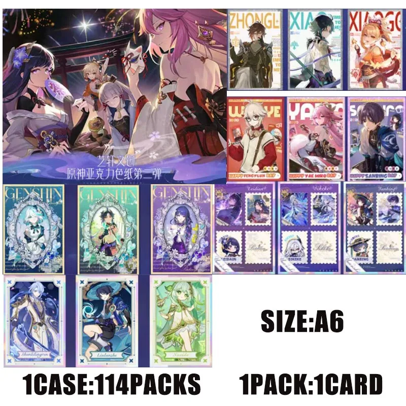 2025 Genshin Impact Collection Cards Box TCG Acrylic Cards Art Board Pack Anime Game CCG Game Gift Playing Toys