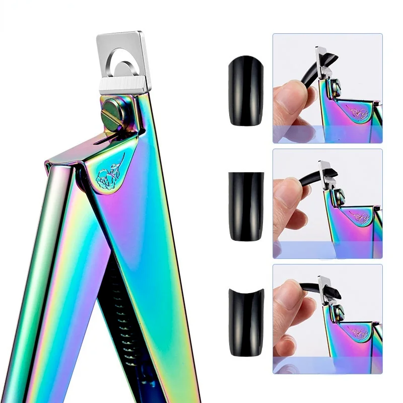 U-shaped Nail Art Clippers Trimmer Scissors French False Nail Cutting Stainless Steel Trimmers Cutters Manicure Tool