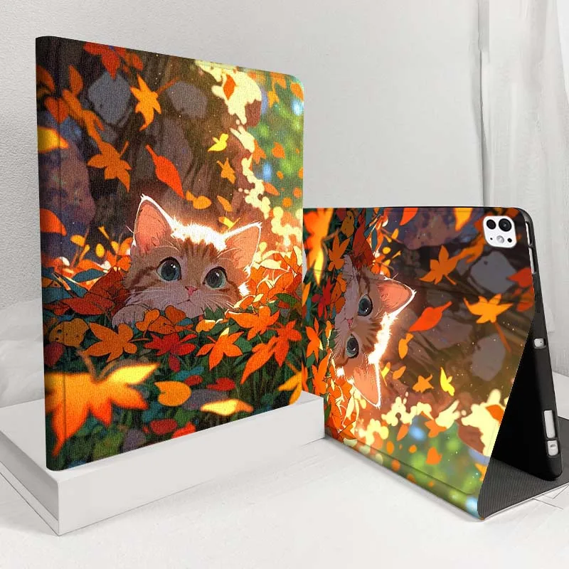 

Calico kitten reading book window For iPad Pro Air 5 4 3 13 11 8 7 6 5 10th 7th 6th 10.5 12.9 10.9 Tablet Case