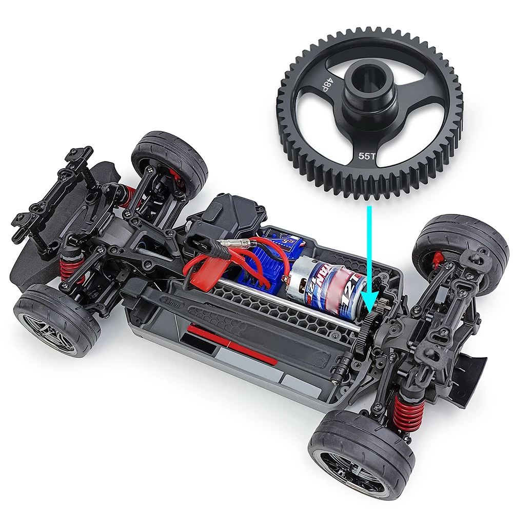 AXSPEED Metal Motor Mount Front Rear CVD Chassis Shock Mount 48P 55T 62T Spur Gear for 1/10 T-RAXXAS 4-TEC 2.0 Upgrades