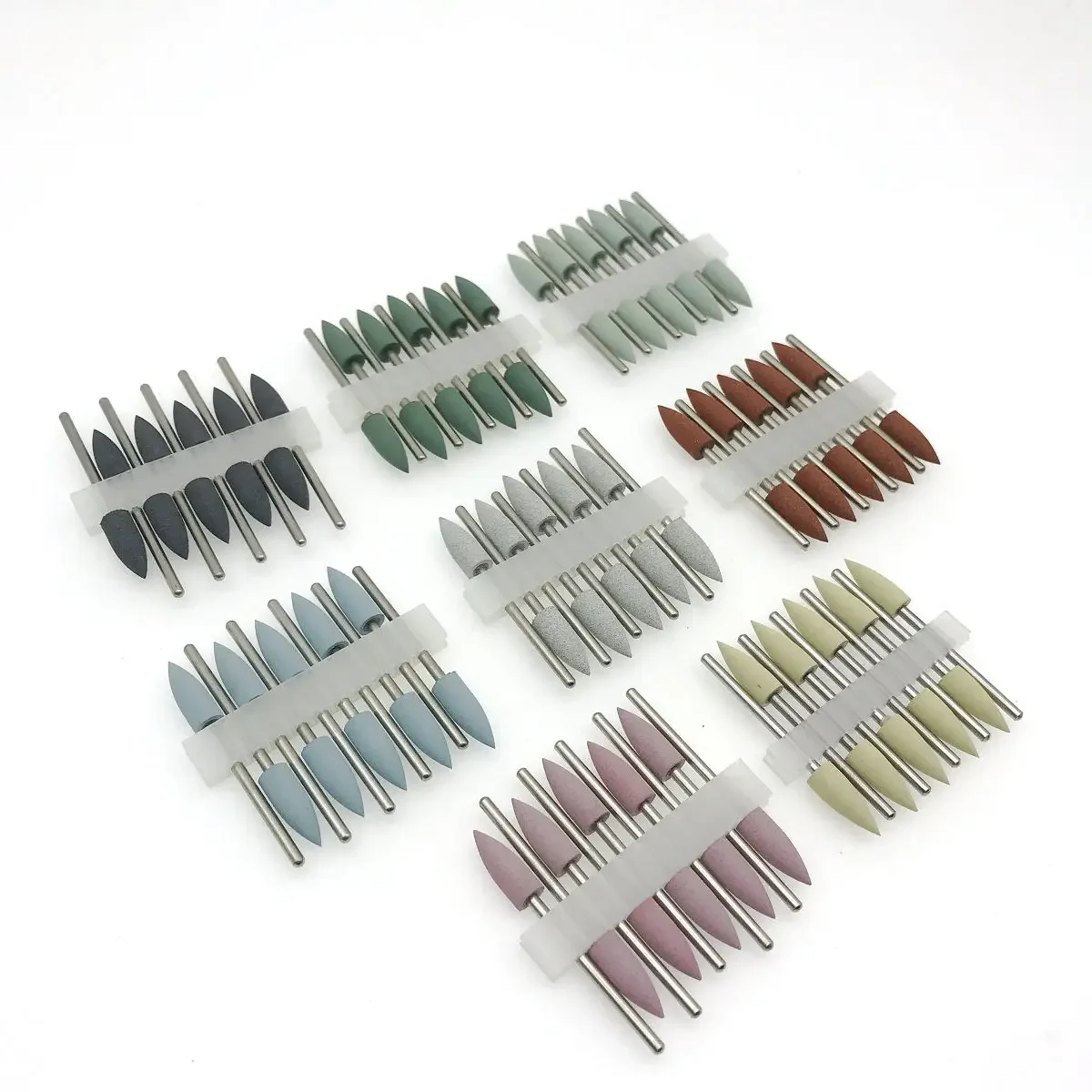 10pcs/set Silicon Nail Tools Rubber Polisher Grinding Head 2.35mm Shank Nail Bit Nail Electric Manicure Drill