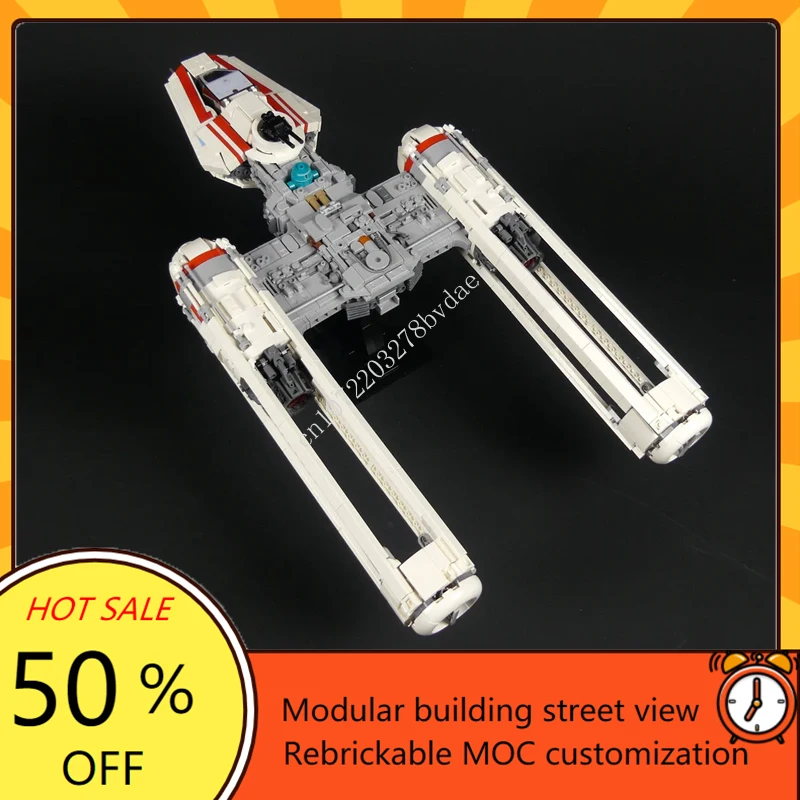 MOC Space Battle Resistance Y-Wing Starfighter - Minifig Scale Model Building Blocks Bricks DIY Creative Assembly Toys Kid Gift