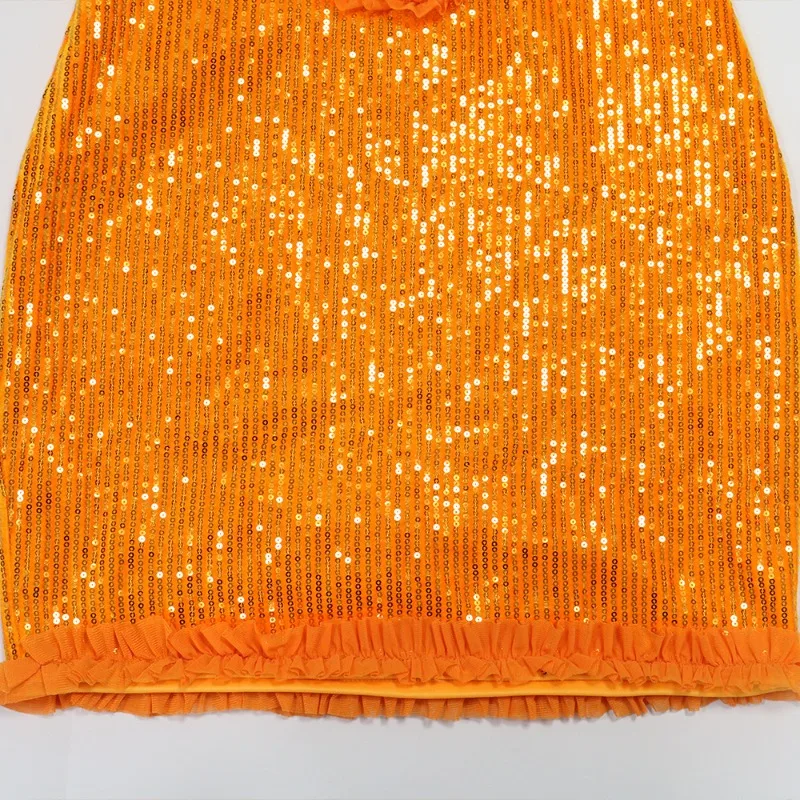 Sukienka mini na ramiączkach z falbankami i cekinami, damska, seksowna, z wycięciami, na ramiączkach spaghetti, bez pleców, obcisła, na imprezę w klubie nocnym, na urodziny.