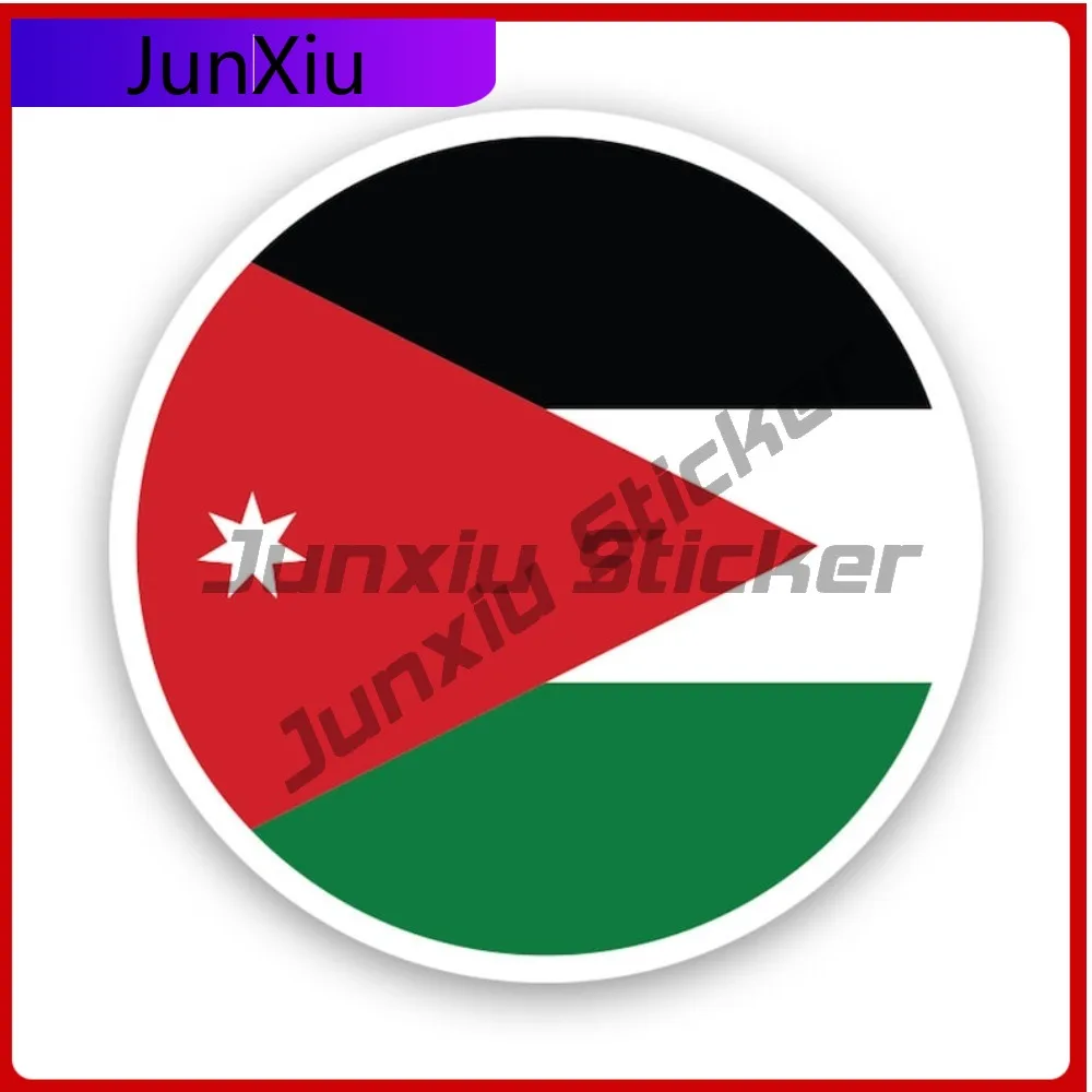 

Round Jordanian Flag Weather Resistant Fade Resistant Sport For Motorcycle Rear Windshield Bumper Easy To Remove Removable
