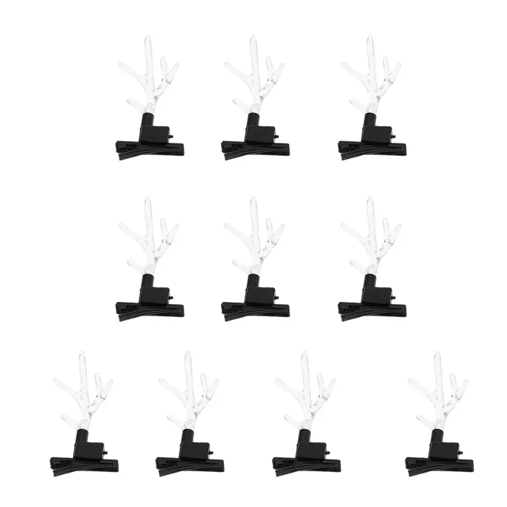 

10pcs LED Antler Glow Hairpin Christmas Accessories Party Clip Women Kids Plastic Durable Non-fading Masquerade Carnival Holiday