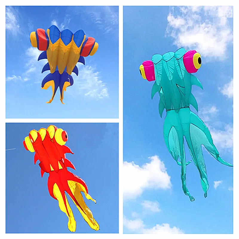 

free shipping 10m fish soft kite flying professional kites