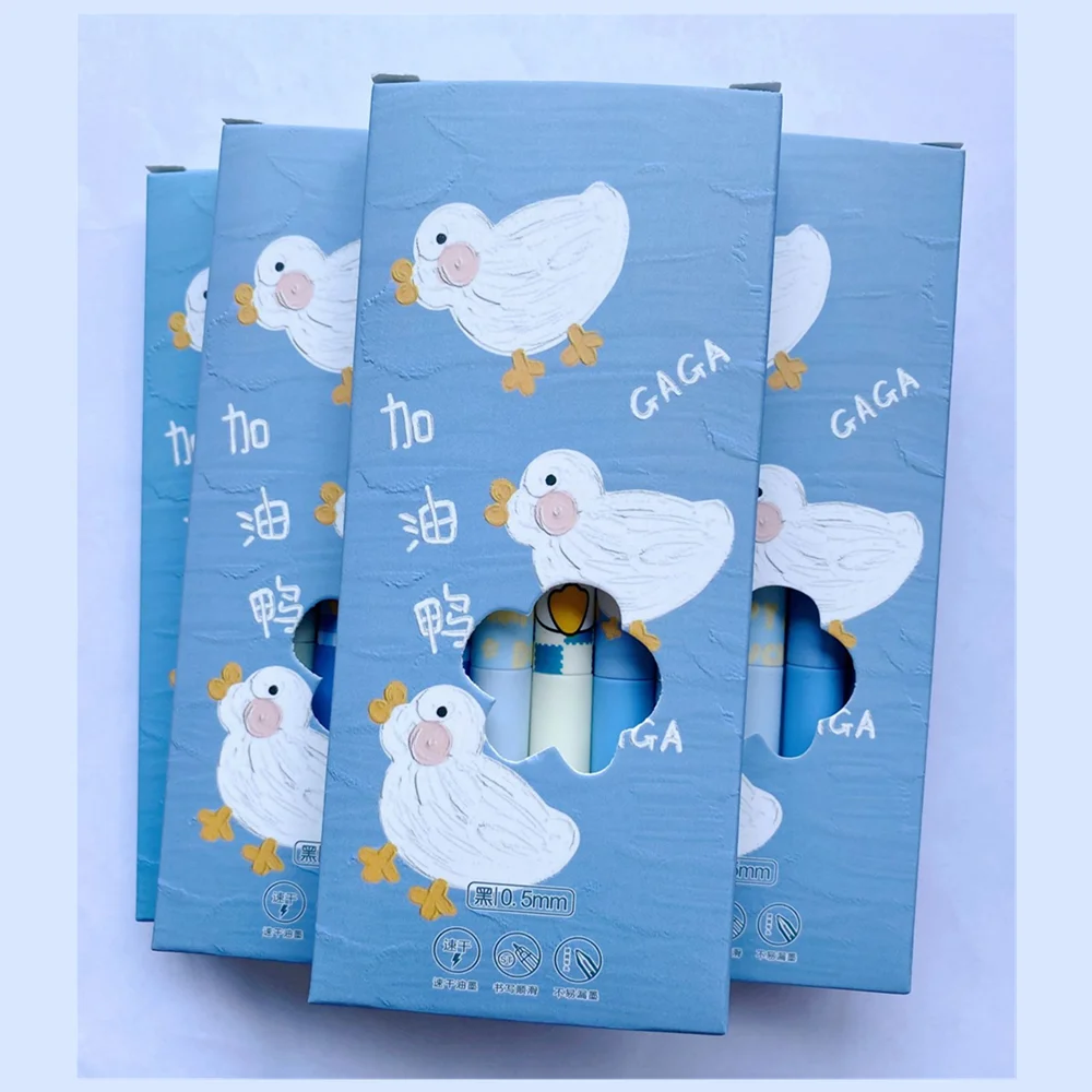 جميل قلم حبر جاف بطة التزود بالوقود بطة هلام القلم الأسود التعلم القرطاسية الأسود هلام القلم مكتب التجفيف السريع لوازم الطلاب