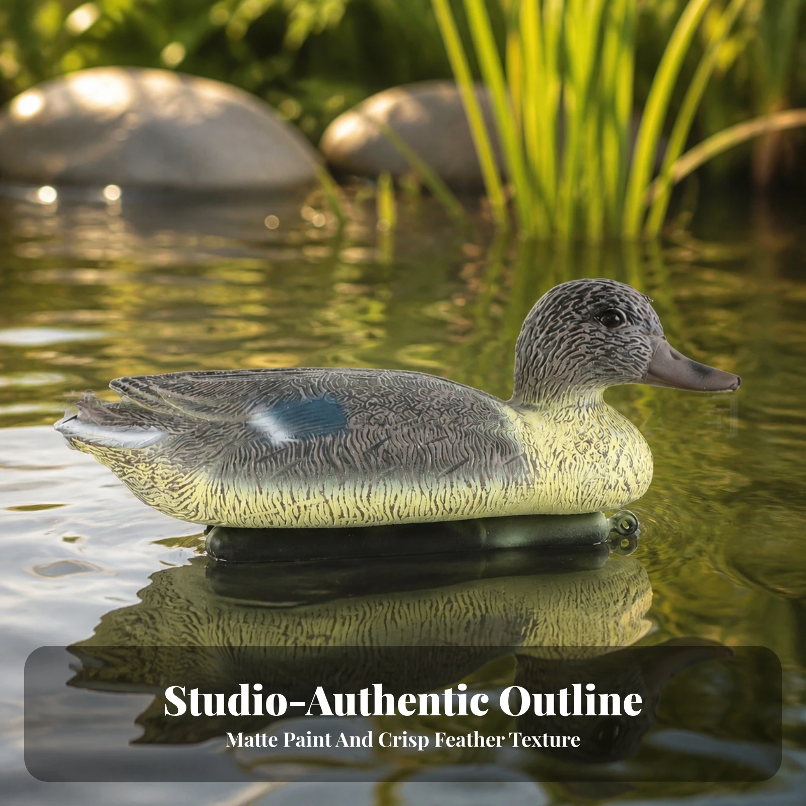 Floating Duck Decoy Blow-Molded Duck Decoy with Weighted Base Hunting Lure Weatherproof Resistant for Hunters, Pond, Garden