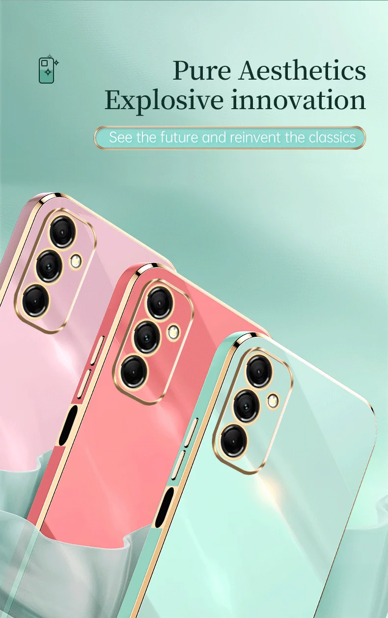 Luxuriöse 6D-Plating-Hülle für Samsung Galaxy A25 A55 A15 A35 A33 A37 A57 A56 A36 A26 A16 A54 A34 A13 A32 A17 A24 5G 4G Softcover – Detail 5