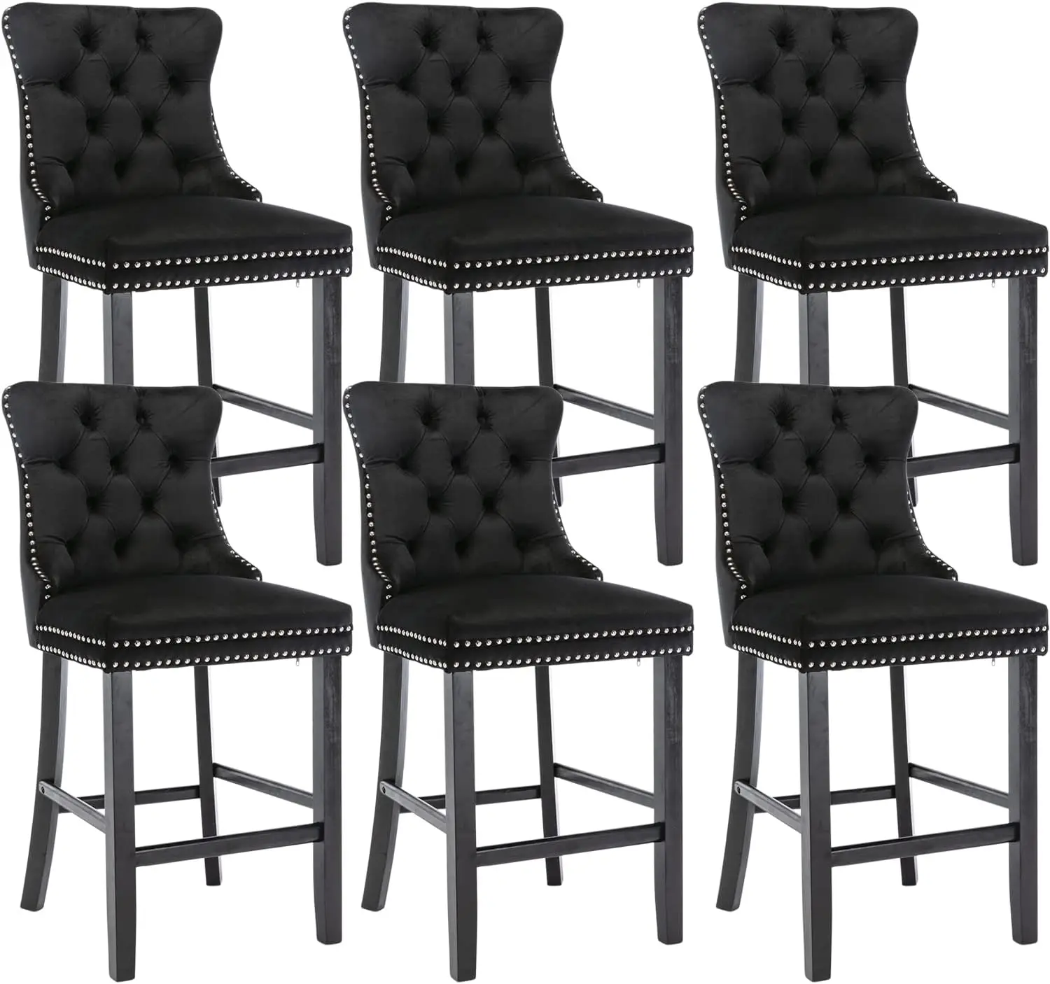 Velvet Bar Stools Set of 6 27