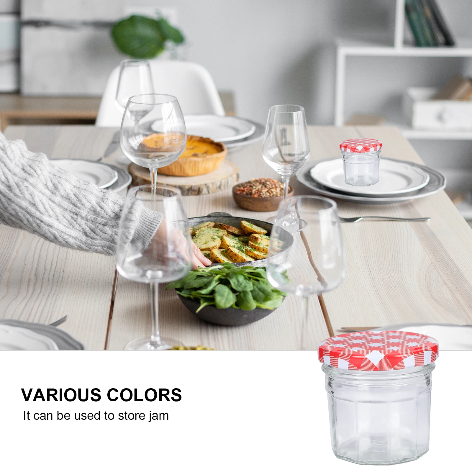 

6Pcs Glass Sauce Jars Transparent Sealed Jam Bottles Honey Containers Multifunctional Food Storage Small Kitchen Supplies