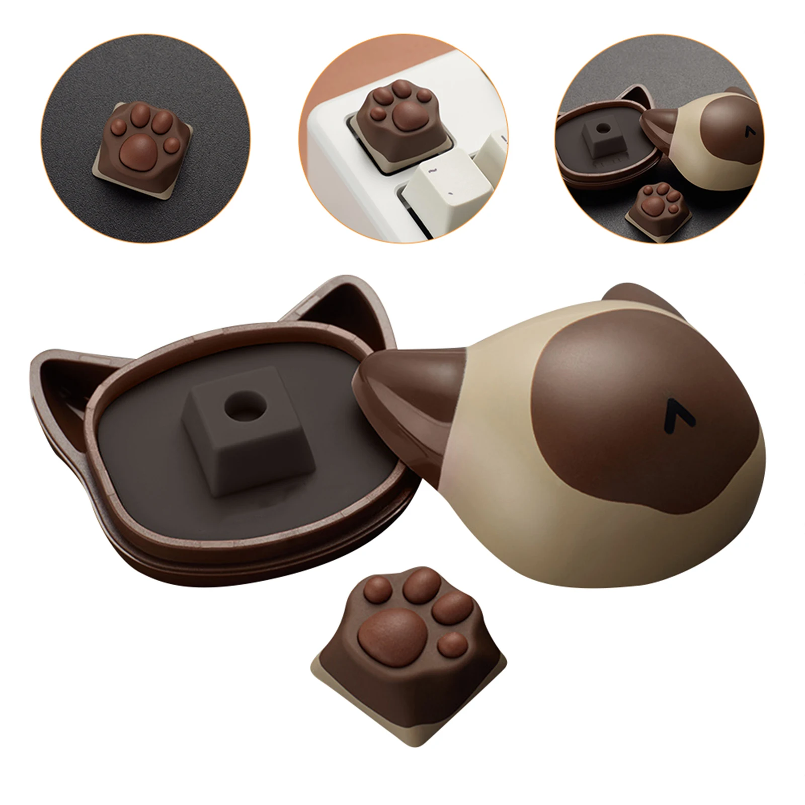 

Silicone Cat Claw Keycap Fun Mechanical Keyboard See Through Computer Fine Workmanship Accessory Caps Abs for